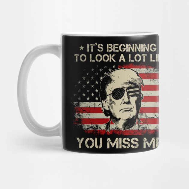 Its Beginning To Look A Lot Like You Miss Me Trump American Flag by petemphasis